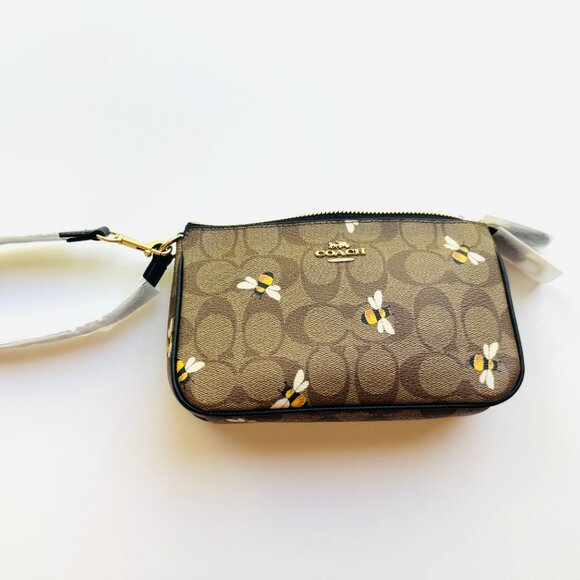 3424 COACH SIGNATURE NOLITA 19 BEE PRINT DESIGNER WALLET PURSE BAG